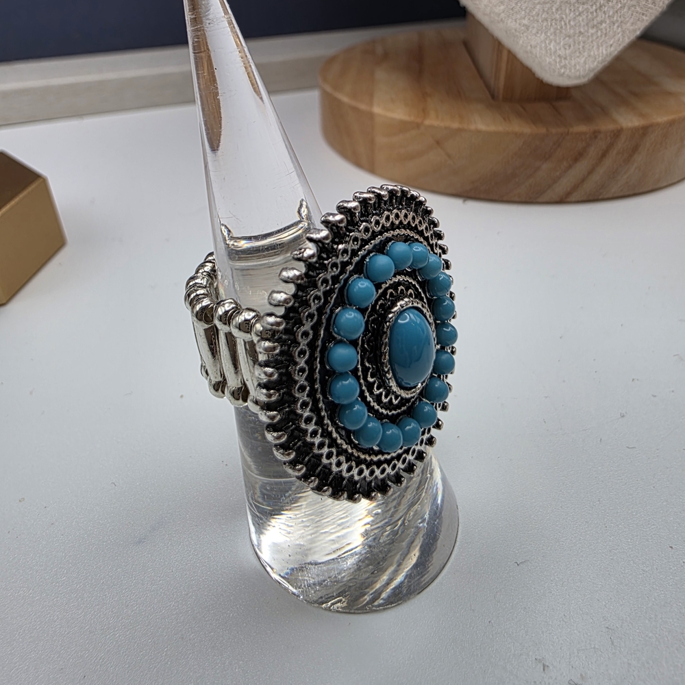 Paparazzi Turquoise and Silver Ring (895)